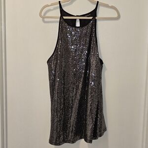 Torrid Gray Sequin Backless Halter Cocktail Dress